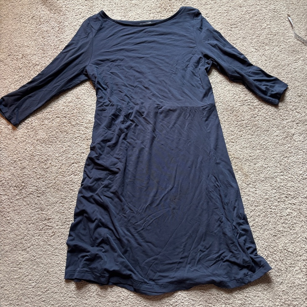 Eileen Fisher navy Blue Long Sleeve Dress